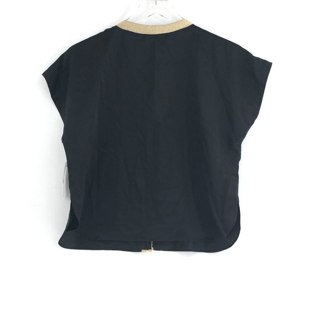 NWT INC Metallic Trim Pajama Top #AE15 - Picture 5 of 9